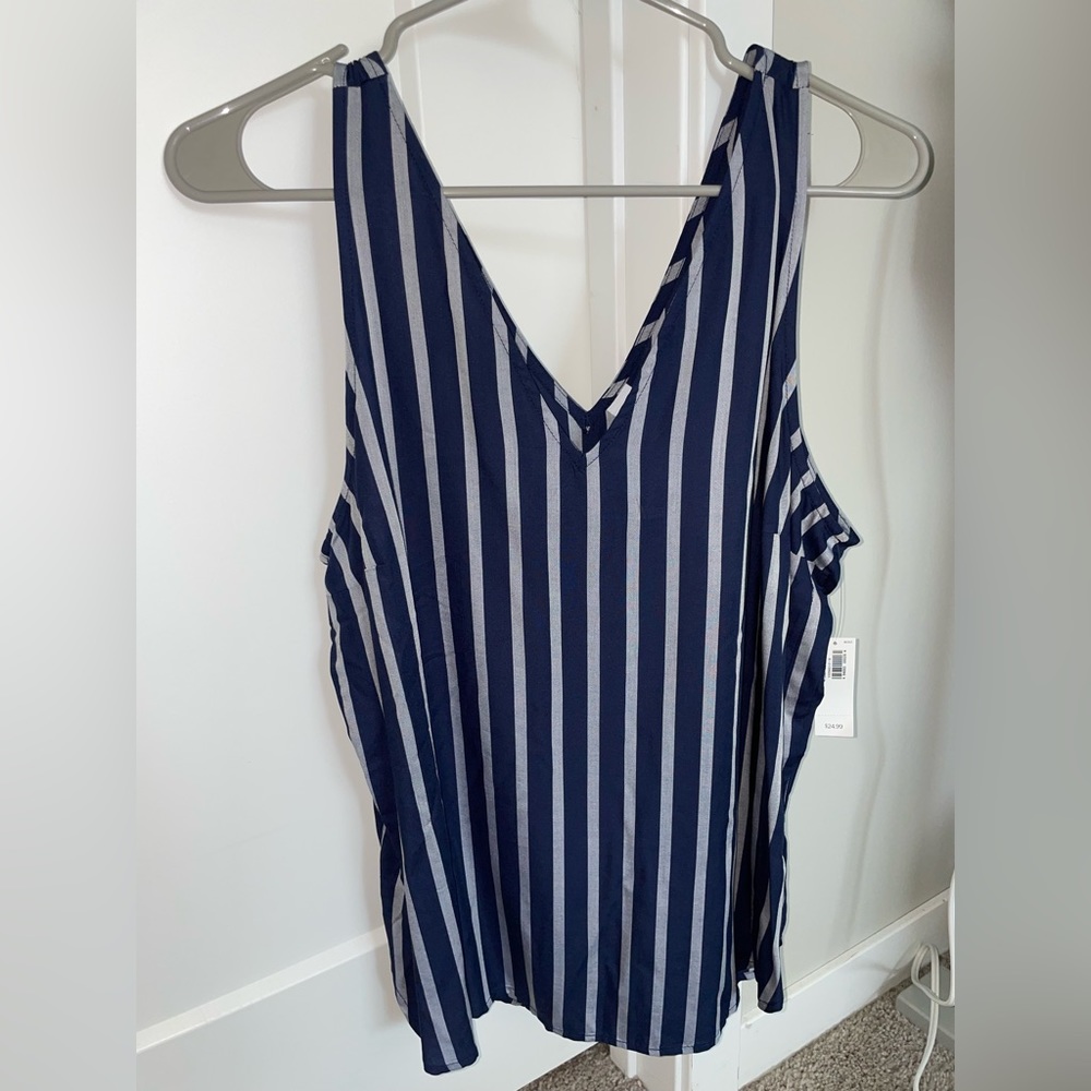 Medium Blue and White Striped Old Navy Tank Top